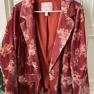 Anthropologie Hutch Velour Blazer